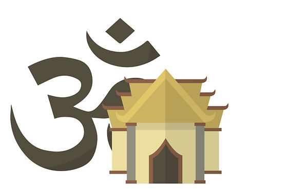 B Symbol Hinduistischer Tempel